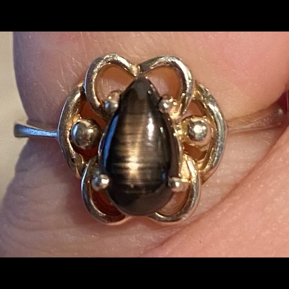 Natural Black Star Sapphire Ring!